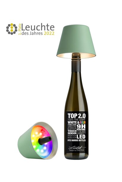 TOP 2.0 led RGBW flessen lamp olive green