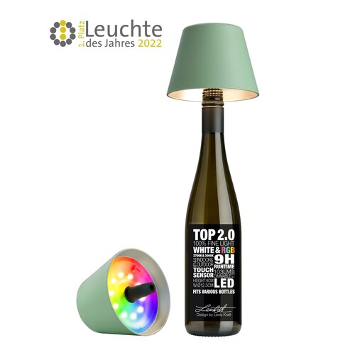 Sompex design for life TOP 2.0 led RGBW flessen lamp olive green