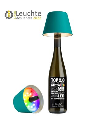 Sompex design for life TOP 2.0 led RGBW flessen lamp turquoise