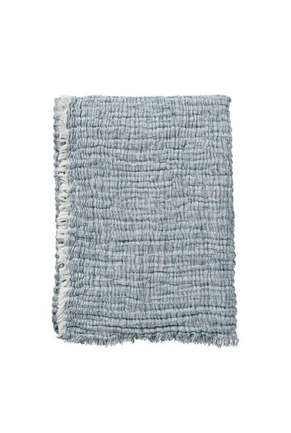 Plaid Duo blue katoen/linnen mix 130x170cm