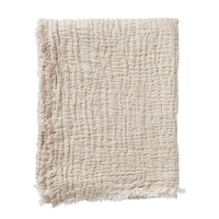 Plaid Duo beige katoen/linnen mix 130x170cm