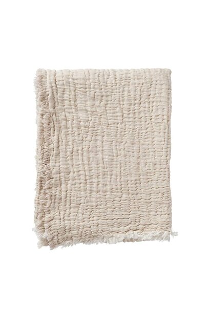 Plaid Duo beige katoen/linnen mix 130x170cm