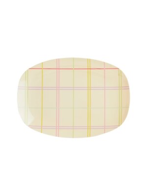 Rice Melamine ovaal bord small Check Multicolored