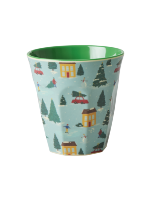 Rice Melamine beker medium Happy Holiday