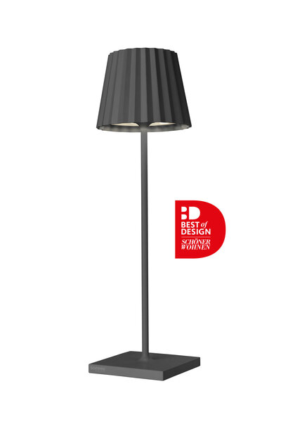 Troll 2.0 tafel lamp Anthaciet batterij LED - indoor outdoor