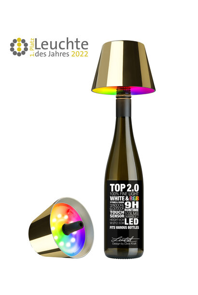 TOP 2.0 led RGBW flessen lamp gold