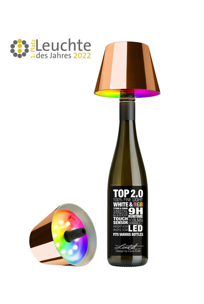 TOP 2.0 led RGBW flessen lamp copper