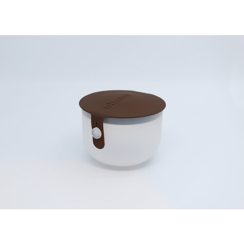 Uhmm Kom 700ml Transparent White Bowl/Brown lid