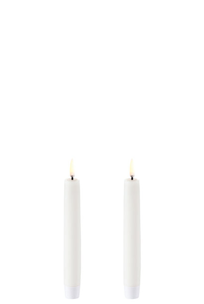 LED Smooth Diner kaars nordic white 2,3x15cm set/2