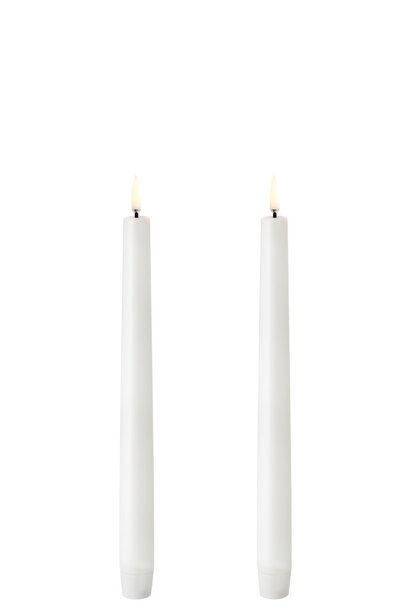 LED Smooth Diner kaars nordic white 2,3x25cm set/2