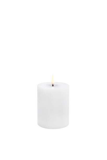 LED Rustic Stomp kaars melted nordic white 7,8x10cm