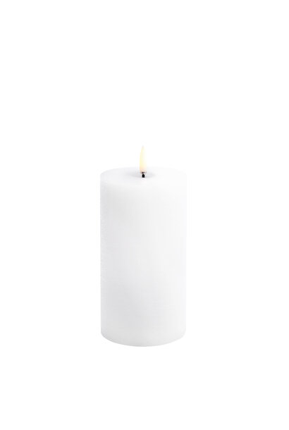 LED Rustic Stomp kaars melted nordic white 7,8x15cm