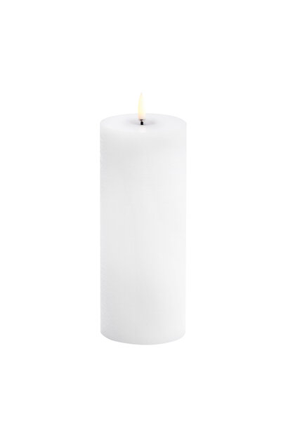 LED Rustic Stomp kaars melted nordic white 7,8x20cm