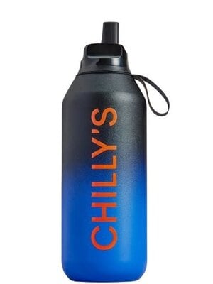 Chilly's Chilly's Series 2 Flip Bottle 500ml Ombre Midnight Blue Black