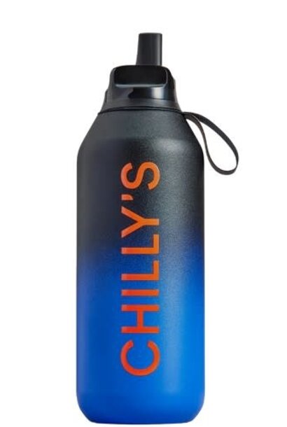 Chilly's Series 2 Flip Bottle 500ml Ombre Midnight Blue Black