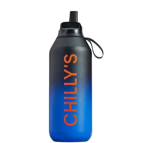 Chilly's Chilly's Series 2 Flip Bottle 500ml Ombre Midnight Blue Black