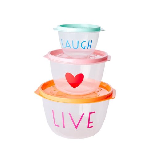Rice Voorraaddozen rond Choose Happy set/3 Rice Voorraaddozen rond Choose Happy set/3