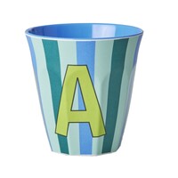 Melamin Tasse Buchstabe A Stripes multicolor blue multicolor blue medium