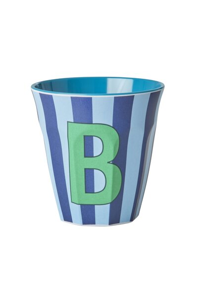 Melamin Tasse Buchstabe B Stripes multicolor blue medium
