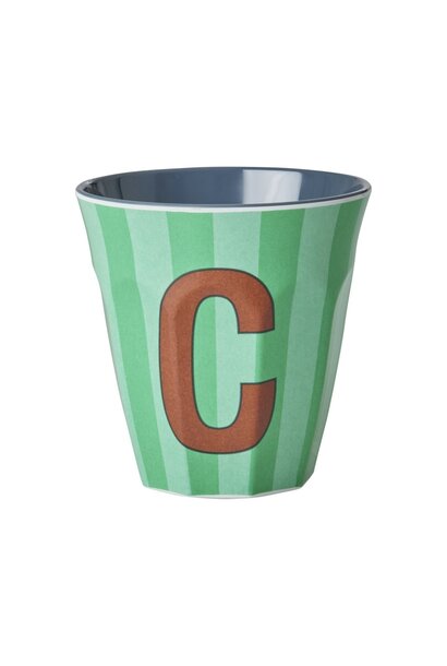 Melamin Tasse Buchstabe C Stripes multicolor blue medium