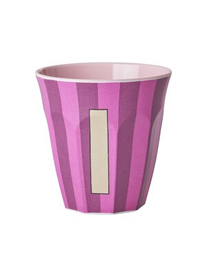 Rice Melamin Tasse Buchstabe I Stripes multicolor pink medium