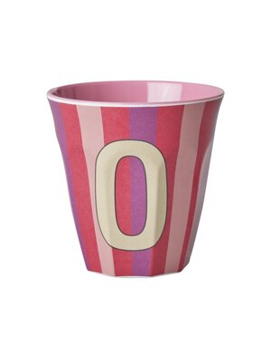 Rice Melamin Tasse mit Buchstabe O Stripes multicolor pink medium