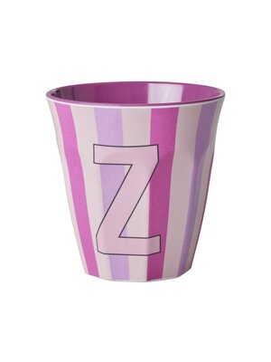 Rice Melamin Tasse mit buchstabe Z Stripes multicolor pink medium