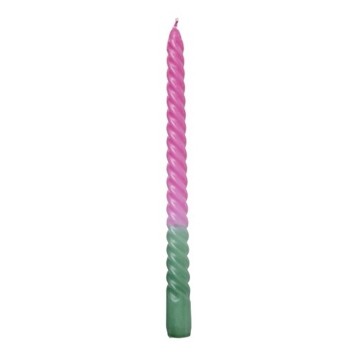 Rice Kaars Twisted  lang 25cm fuchsia green