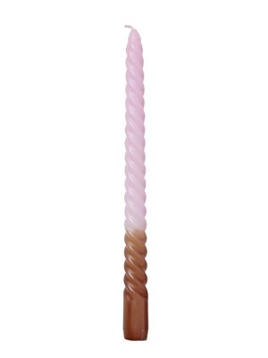 Rice Kaars Twisted lang 25cm soft pink brown