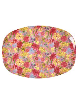 Rice Melamine oval plate Swedish Flower