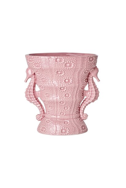 Aardewerk vaas Seahorse Decorations pink