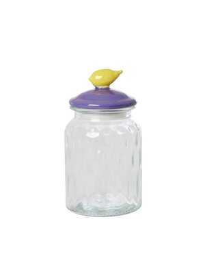 Rice Storage jar glass with Lemon lid medium