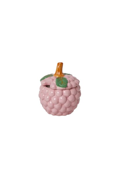 Aardewerk suiker / jam pot pink