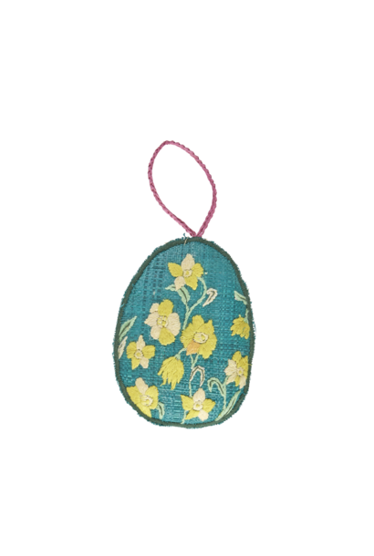 Raffia Paas ei hanger large Narcis green