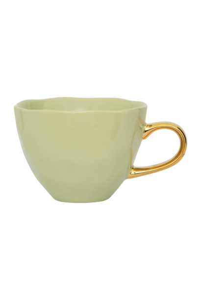 Cup cappuccino / tea Good Morning pale green