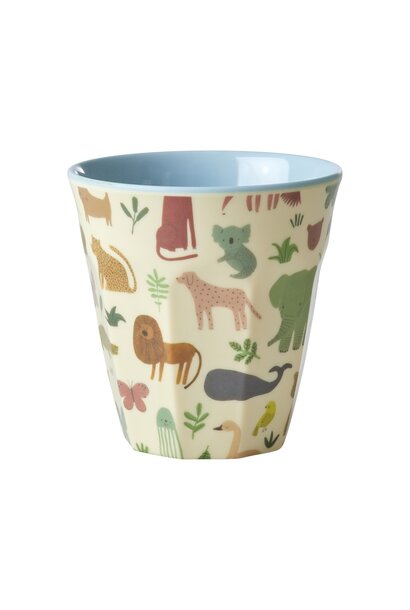 Melamine cup medium Sweet Jungle dusty blue