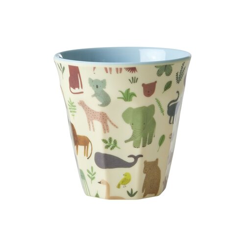 Rice Melamine Kids cup small Sweet Jungle dusty blue