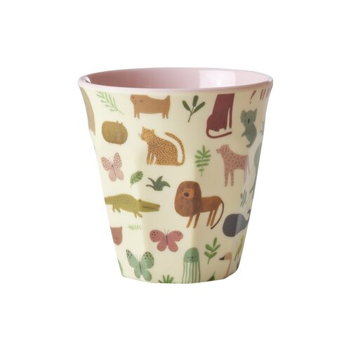 Rice Melamine Kids cup small Sweet Jungle pink