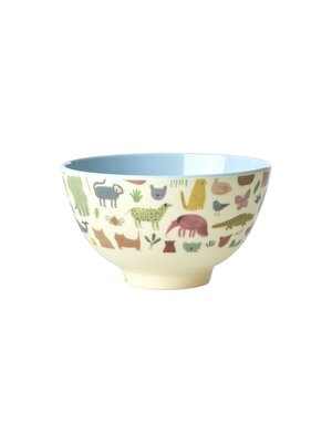 Rice Melamine bowl small Sweet Jungle dusty blue