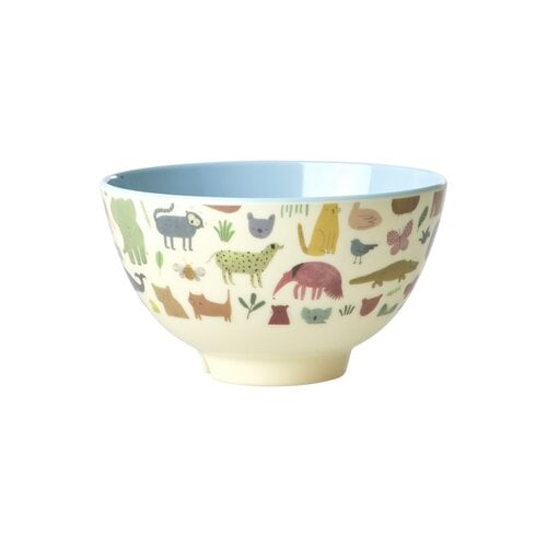 Rice Melamine bowl small Sweet Jungle dusty blue