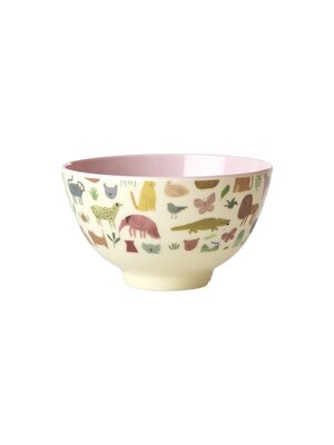 Rice Melamine bowl small Sweet Jungle pink