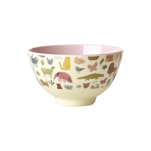 Rice Melamine bowl small Sweet Jungle pink