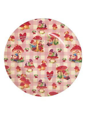 Rice Melamine dinner plate Love Therapy Gnome