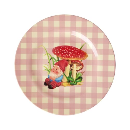 Rice Melamine lunch plate Love Therapy Gnome