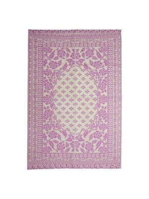 Rice Tapijt large Pink met Flower borders 150 x 210cm - gerecycled plastic