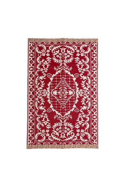 Tapijt medium Red met Flower borders 120 x 180cm - gerecycled plastic