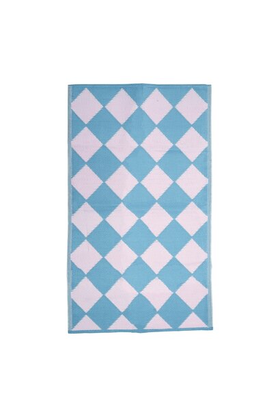 Tapijt / runner Blue Harlequin Checkers 90 x 150cm - gerecycled plastic