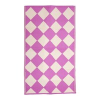 Tapijt / runner Soft Pink Harlequin Checkers 90 x 150cm - gerecycled plastic
