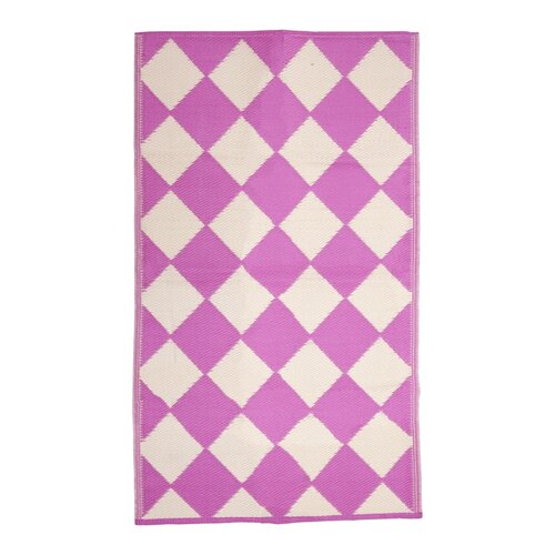 Rice Tapijt / runner Soft Pink Harlequin Checkers 90 x 150cm - gerecycled plastic