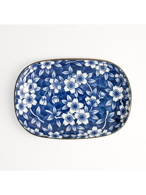 Tokyo Design Studio Bord rechthoekig Tokyo Blue - Sakura 18.7x13cm